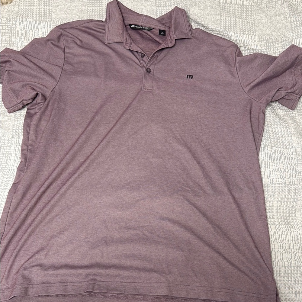 Travis Mathew Purple Polo Shirt with Classic Collar